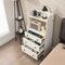 White Tall Storage Dresser with 3 Drawers 2 Shelves Modern Bedroom or Living Room Organizer